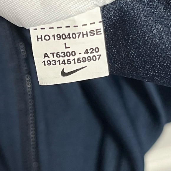 Nike Dri Fit Track Jacket Navy Blue Running Athletic Full Zip Large Mens - Picture 5 of 5